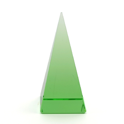 Czech GREEN uranium glow glass Pyramid 7 cm paperweight ornament Art display - kopie