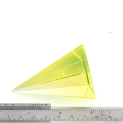 Czech uranium glow glass Pyramid 7 cm paperweight ornament Art display