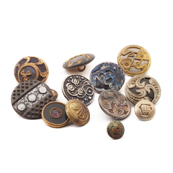 Lot (13) antique Art Nouveau 2 part metal tin buttons