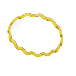 Antique Czech golden yellow wavy glass bangle 63mm