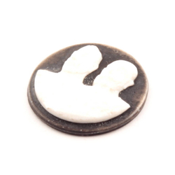 Czech Deco vintage kings cameo white glass cabochon 27mm