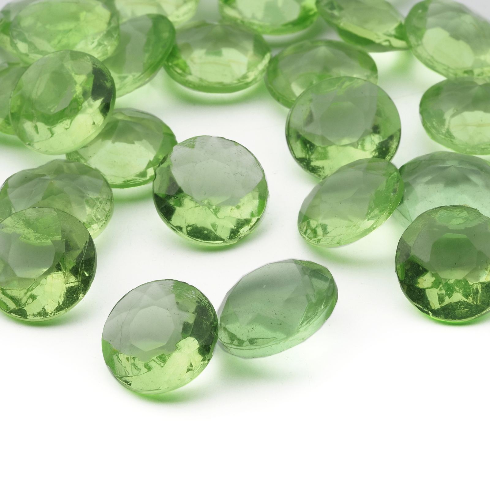 Lot (32) large Czech vintage uranium UV glow glass rhinestones 13mm