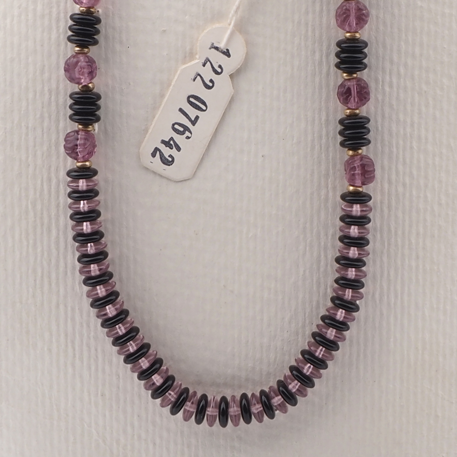 Purple glass hot sale bead necklace